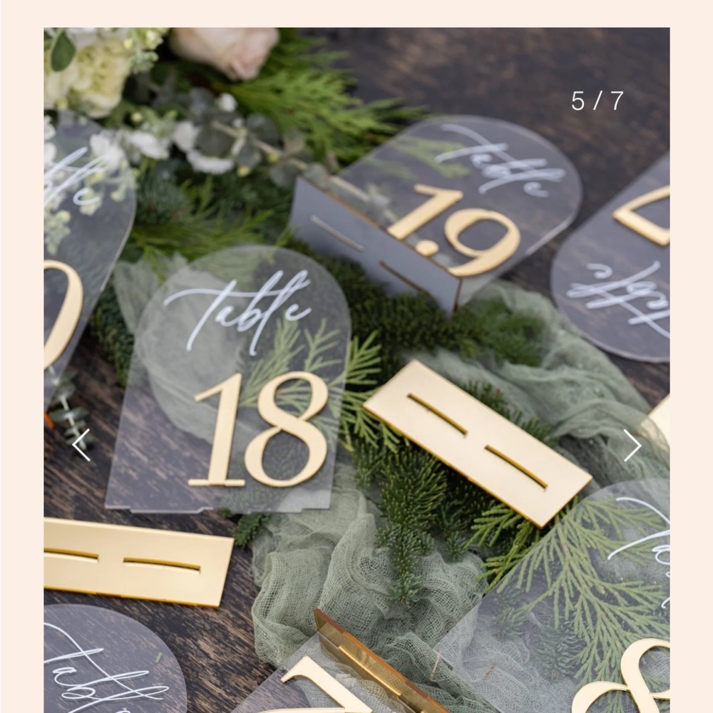 Gold Acrylic Number Sign 20 count - Picture 13 of 14